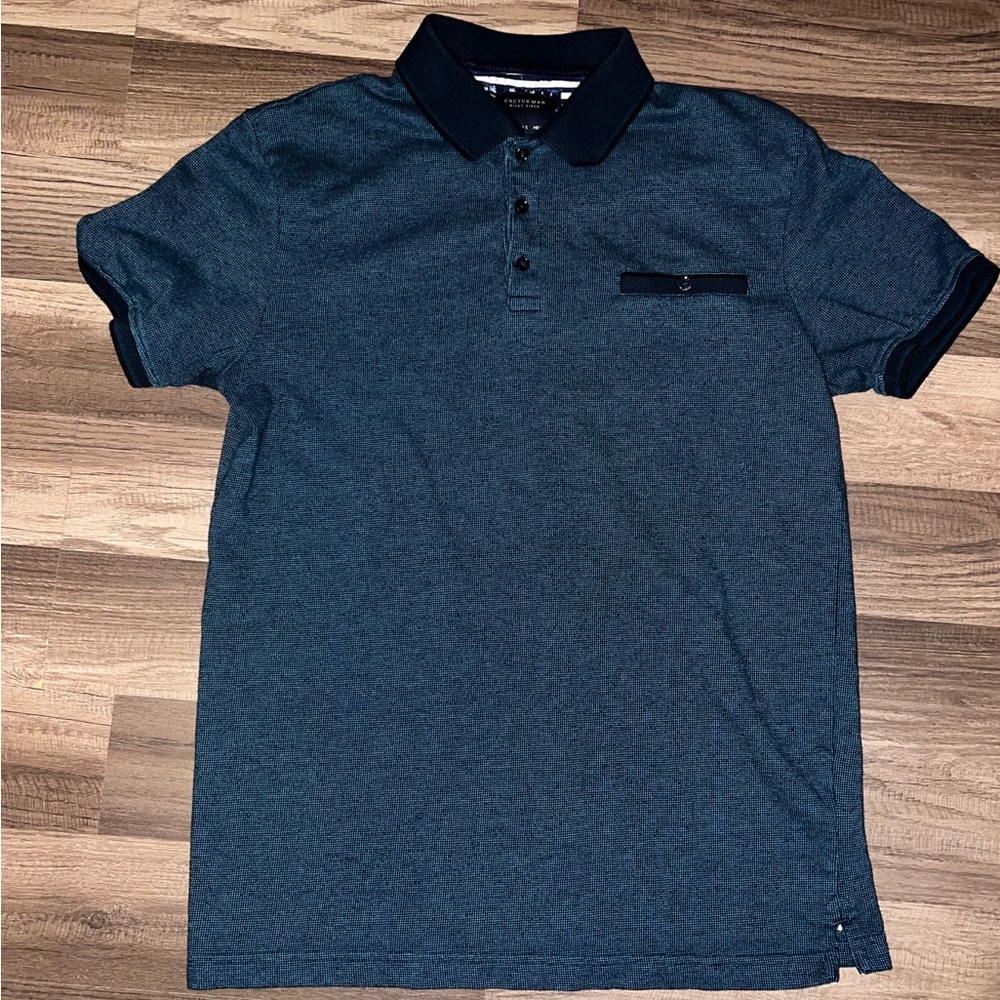 Cactus Man Navy Polo Shirt with Chest Pocket
